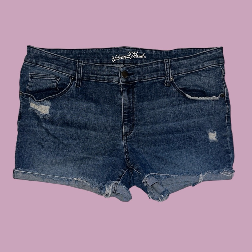 Universal Threads MIDI Distressed Denim Shorts